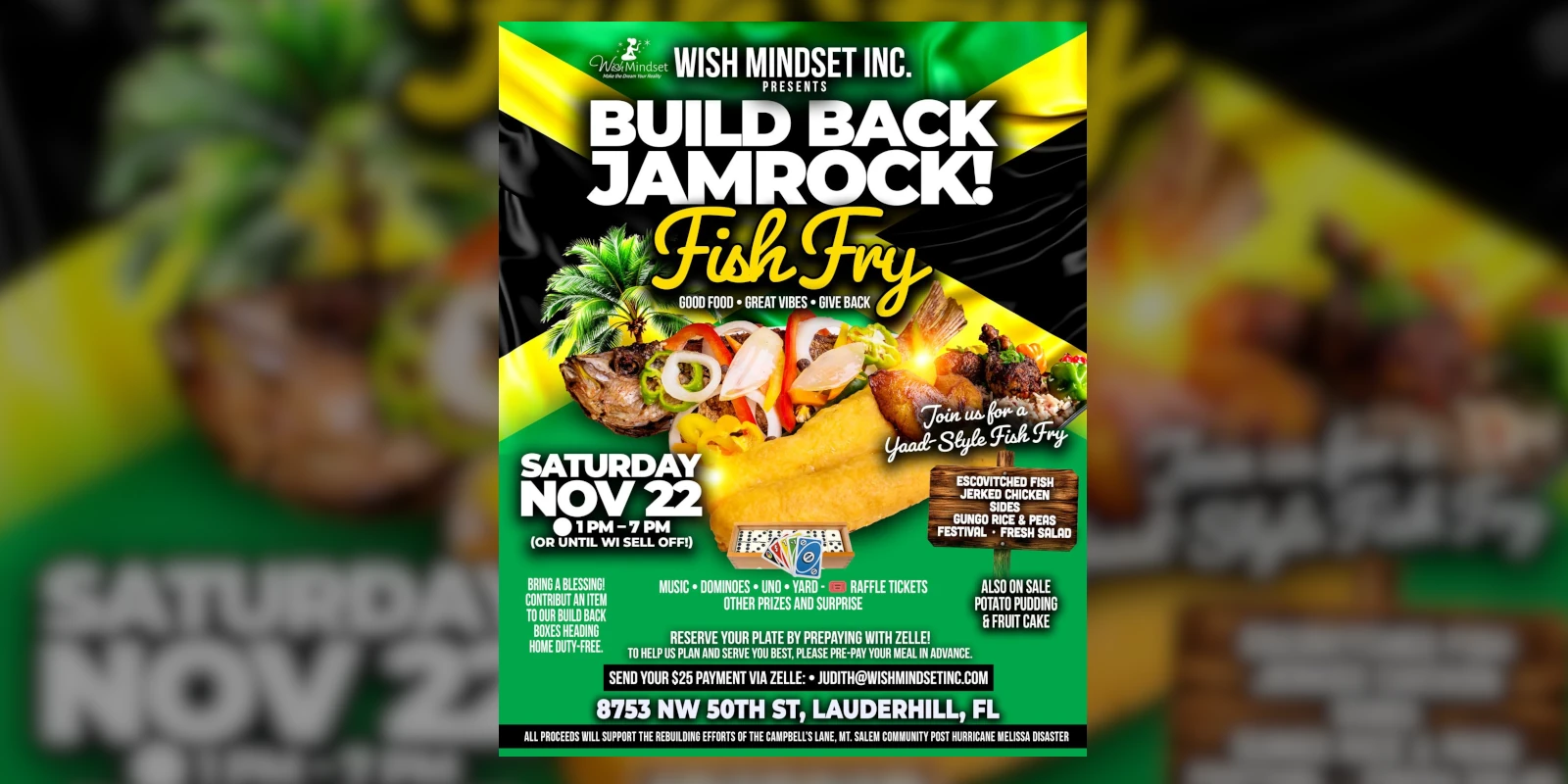 Wish Mindset Build Back Jamrock Fish Fry